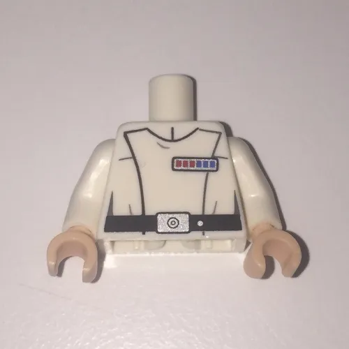 Torso Imperial Officer Uniform Print (Admiral Yularen), White Arms, Light Nougat Hands