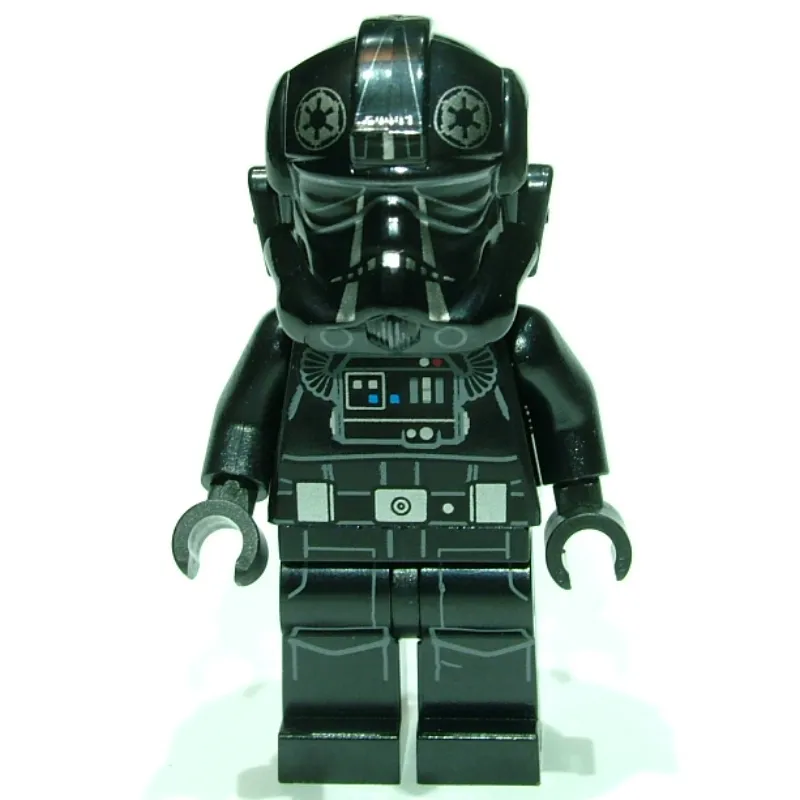 TIE Pilot, Printed Legs, Two Silver Stripes on Helmet, Silver Belt Pouches, Closed Mouth