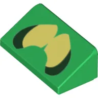 Slope 30° 1 x 2 x 2/3 with Yellow/Dark Green Eyes print