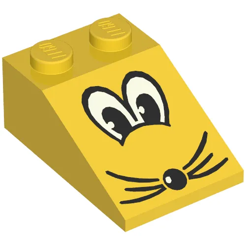 Slope 33° 3 x 2 with Eyes, Nose and Whiskers Print