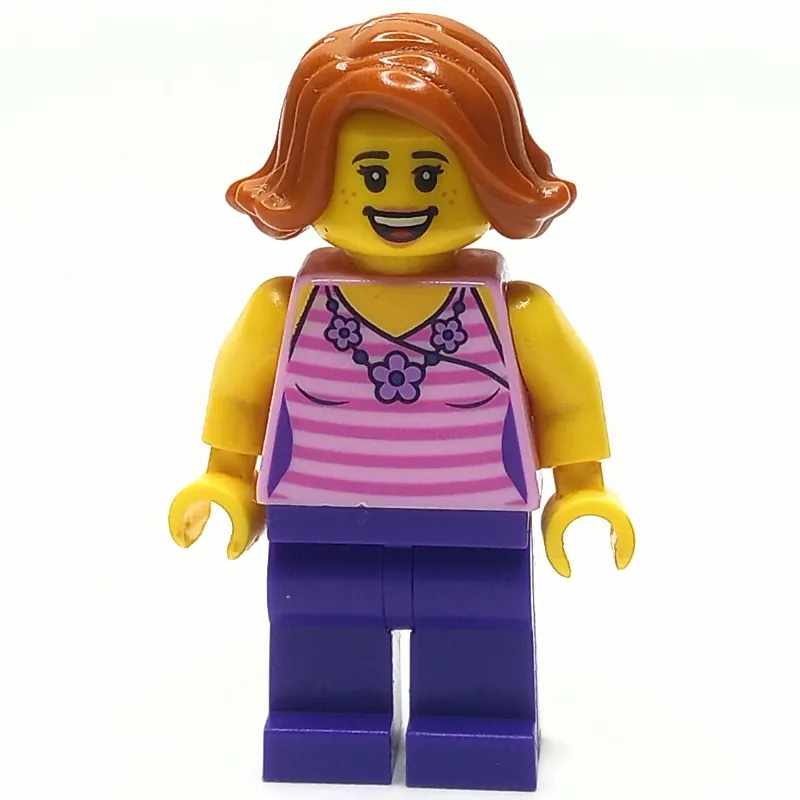 Bright Pink Torso, Dark Purple Legs, Dark Orange Hair