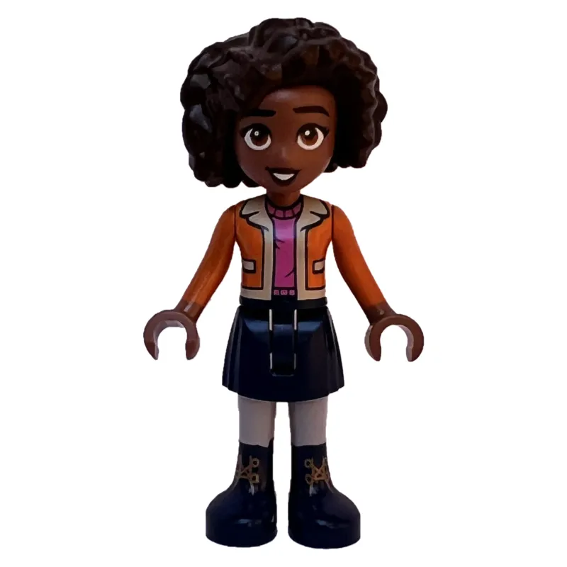 Aliya - Orange Coat, Dark Blue Skirt