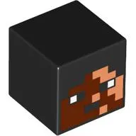 Minifig Head Special, Cube with Reddish Brown and Nougat Face Print