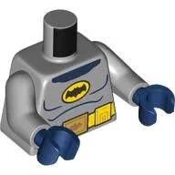Torso Batman Logo in Yellow Oval with Yellow Utility Belt and Gold Buckle Print (60's Batman), Sand Blue Arms, Dark Blue Hands