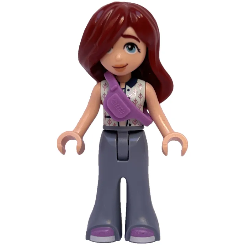 Paisley - White Top, Sand Blue Legs, Medium Lavendar Fanny Pack