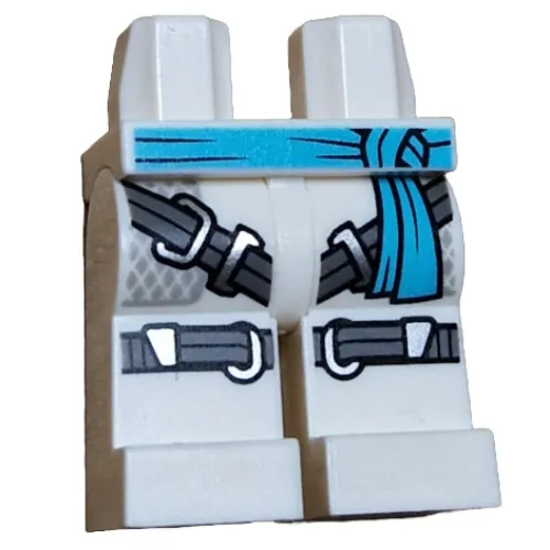 Hips and White Legs with Medium Azure Sash, Silver Straps print