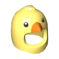 Costume / Mask, Bird with Orange Beak and Black Eyes Print