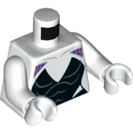 Torso Jumpsuit with Dark Purple Webbing on Shoulders and Black Panels Print (Spider Girl/Gwen), White Arms and Hands