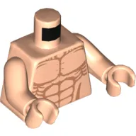 Torso Bare Chest with Muscles Print, Light Nougat Arms and Hands