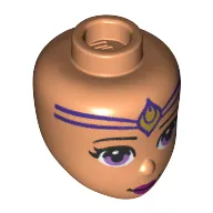 Minidoll Head Lavender Eyes, Medium Lavender Markings, Gold Jewel print