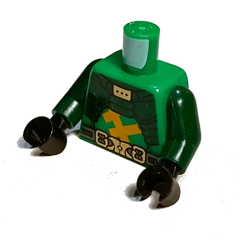 Torso Robes, Dark Green Armour, Light Bluish Gray and Gold Utility Belt Print, Dark Green Arms, Black Hands