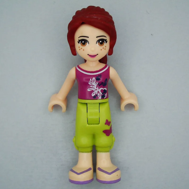 Mia - Magenta Top, Lime Trousers