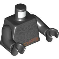Torso Armor, Batman Logo, Dark Bluish Gray Lines Print, Black Arms and Hands