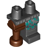 Left Leg, Reddish Brown Right Pirate Peg Leg, and Black Hips with Dark Turquoise Checks, and Chain Print