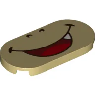 Tile Round 2 x 4 with Smiling Mouth with 1 Tooth (Bowser Jr) Print