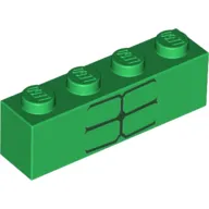 Brick 1 x 4 with 6 Black Stripes Print (Hulk Bottom Torso)