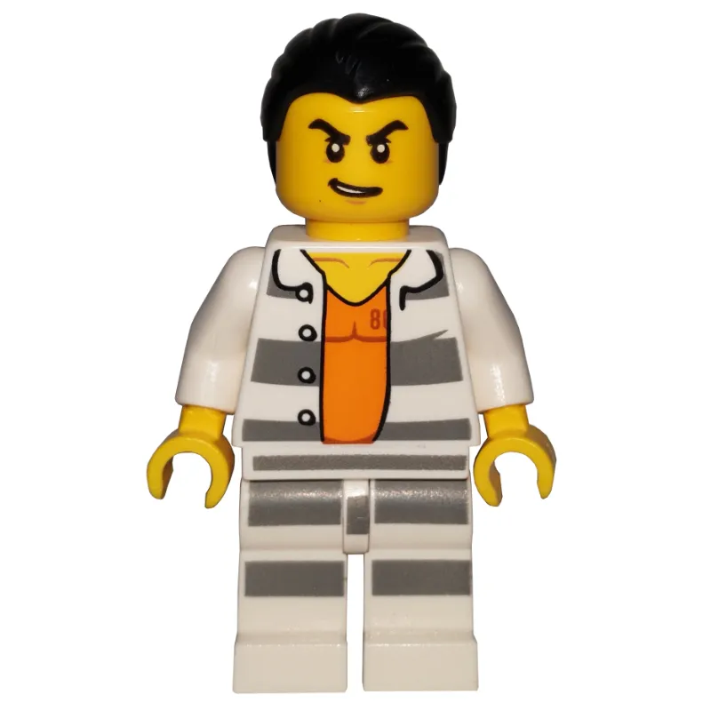 Criminal, Open Prison Shirt #86737 over Orange Top, Black Hair