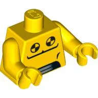 Torso Bare Chest, Black and Yellow Circles Print, Yellow Arms and Hands