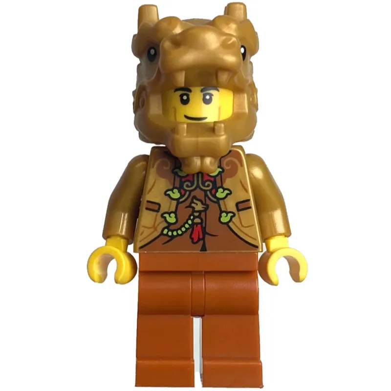 Pearl Gold Torso, Dark Orange Legs, Pearl Gold Dragon Mask