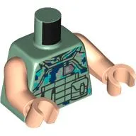 Torso, Dark Blue/Dark Turquoise/Sand Green Camouflage Shirt, Utility Belt print, Light Nougat Arms and Hands