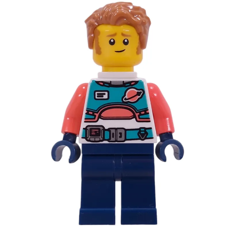 Astronaut, White Torso, Dark Blue Legs, Medium Nougat Hair