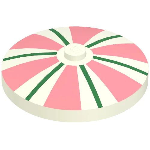 Dish 4 x 4 Inverted [Radar] with Pink and Green Stripes Print Space Radar
