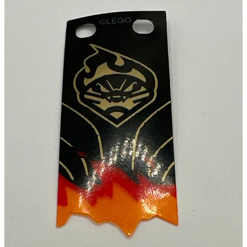 Banner, with 2 Holes, Flames and Gold Symbol Print