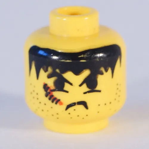 Minifig Head Max Villano, Snarl, Stubble, and Scar Right Print