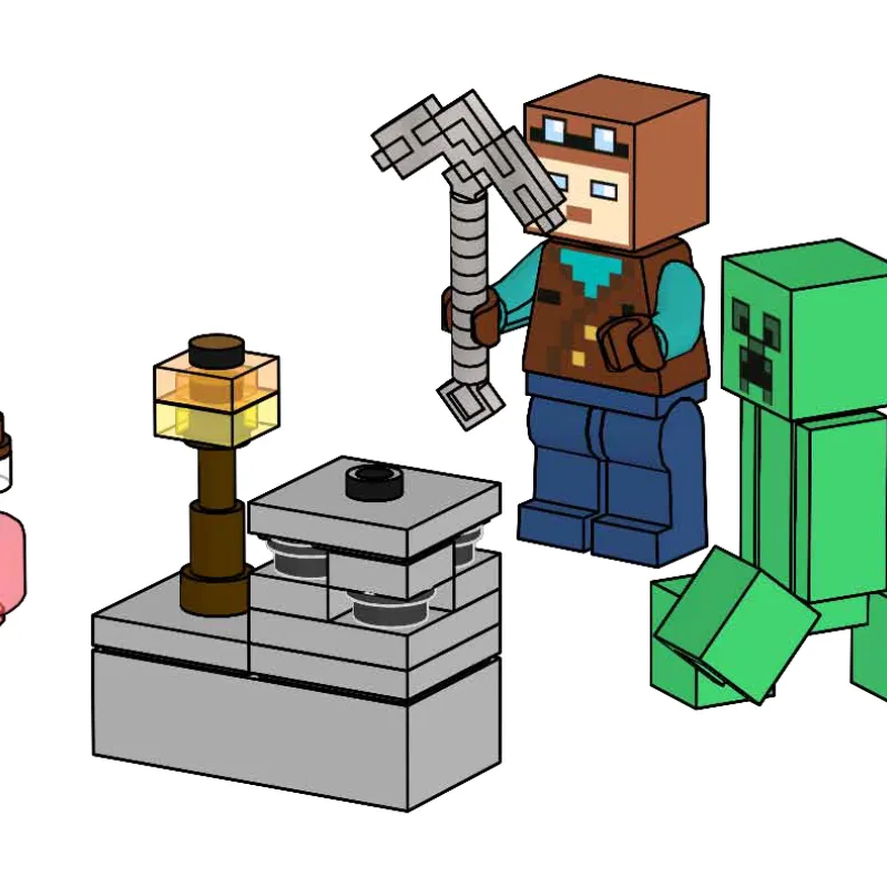 Miner with Creeper and Ores