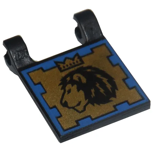 Flag 2 x 2 Square [Thin Clips] with Dual Print, Scorpion and Lion with Crown