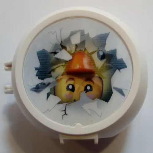 Pod, Round, Half Front with Hatching Egg with Chicken Figure Sticker