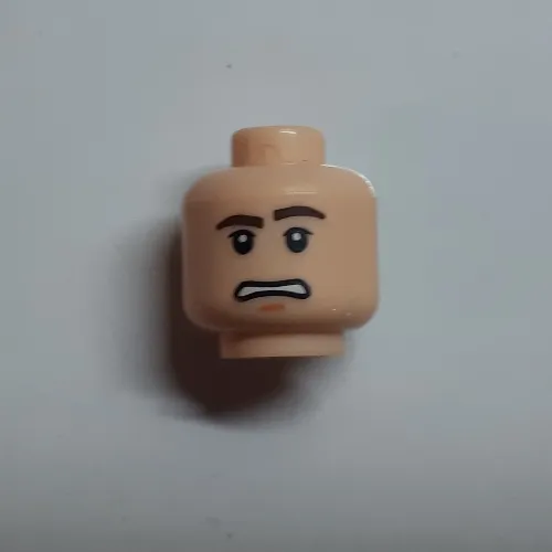 Minifig Head Han Solo, Dual Sided, Orange Snowgoggles / Scared Print [Blocked Open Stud]