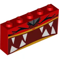 Brick 1 x 5 x 2 with Angry Unikitty, Sharp Teeth, Fangs, Closed Eyes