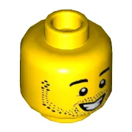 Minifig Head, Beard Stubble, Smiling with Teeth / Neutral