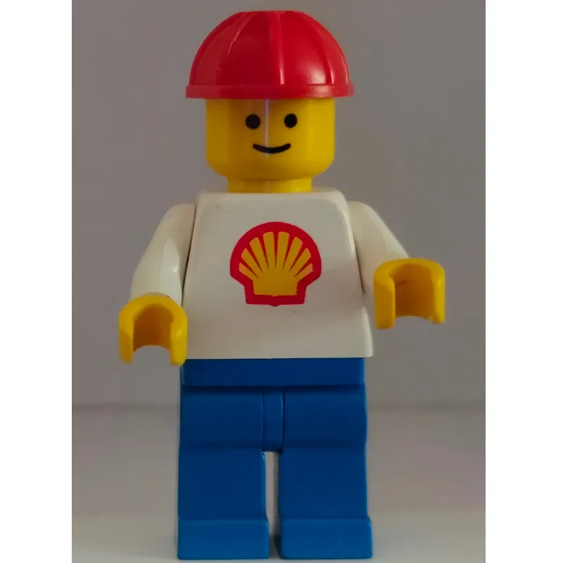 Shell - White Torso with Logo, Blue Legs, Red Construction Helmet