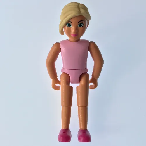Belville Figure Fixed Elbows, Child, Female, Light Yellow Hair Long, Bright Pink Top, Magenta Shoes