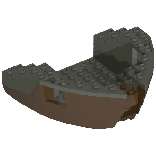 Boat Hull Section, Small Bow 12 x 12 x 5 1/3 with Dark Gray Top [Complete Assembly]