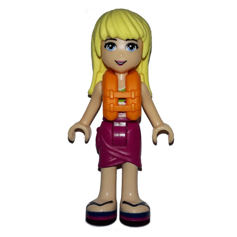 Stephanie - Lime Bikini, Magenta Skirt and Life Jacket