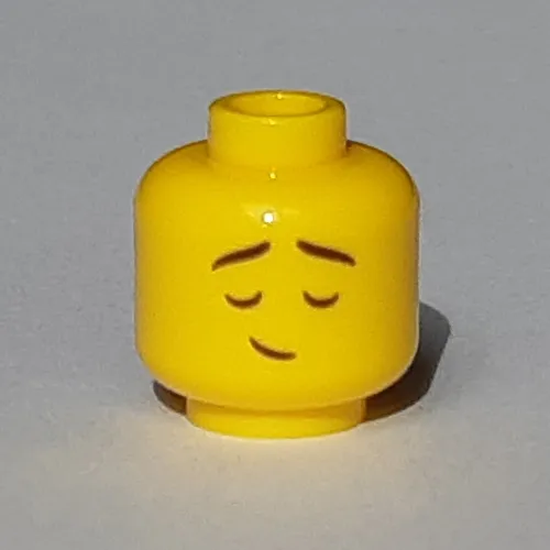 Minifig Head Child, Raised Right Eyebrow / Eyes Closed Raised Eyebrows Print