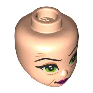 Minidoll Head, Wrinkles, Dark Purple Lips, Green Eyes Print