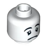 Minifig Head Mime, Sad Face, Black Eyes with White Pupils [Blocked Open Stud]