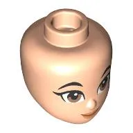 Minidoll Head, Black Eyebrows, Medium Brow Eyes, Peach Lips