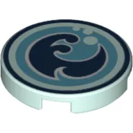 Tile Round 2 x 2 with Water Power Icon Print