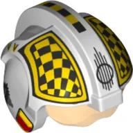 Helmet with Visor Rebel Pilot, Center Ridge, Trans-Orange Visor, Yellow Black Squares, Checkered Print