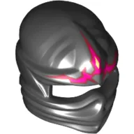 Wrap with Forehead Ridge and Dark Pink and Magenta Energy Print