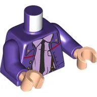 Torso, Jacket, Gold Buttons, Lavender Shirt, Black Tie, Dark Brown Suspenders print, Dark Purple Arms, Light Nougat Hands