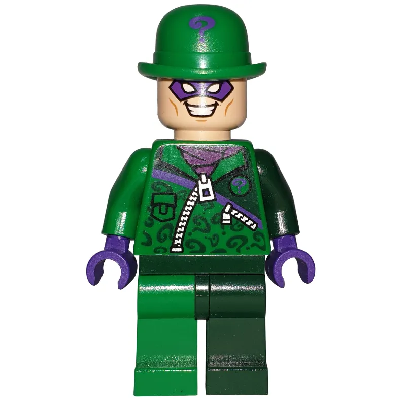 The Riddler in Green and Dark Green Outfit with Zipper