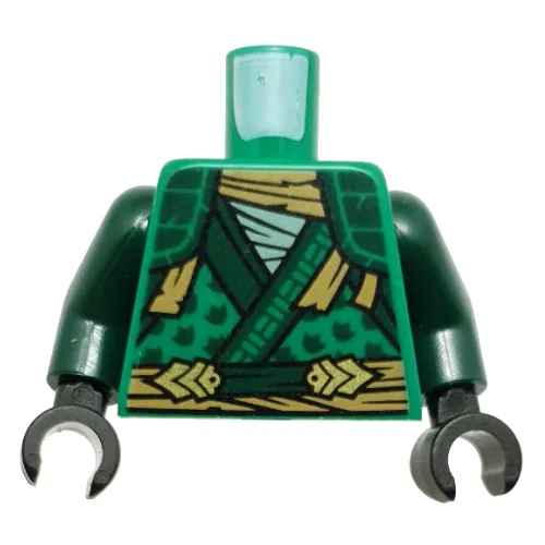 Torso Robe, Tan Belt, Dark Green Trim and Markings print, Dark Green Arms, Black Hands