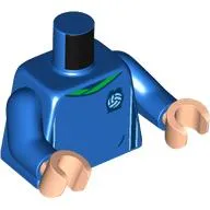 Torso Soccer Shirt, Green Collar Print, Blue Arms, Light Nougat Hands