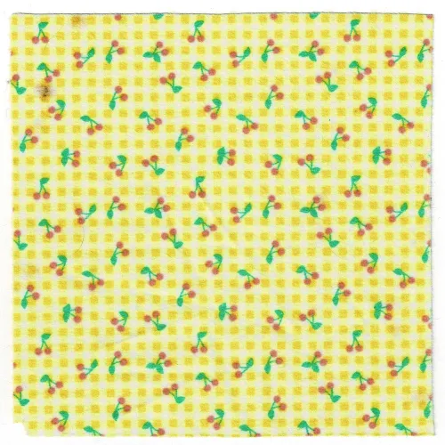 Scala, Blanket 17 x 17 with Checks and Cherries Print